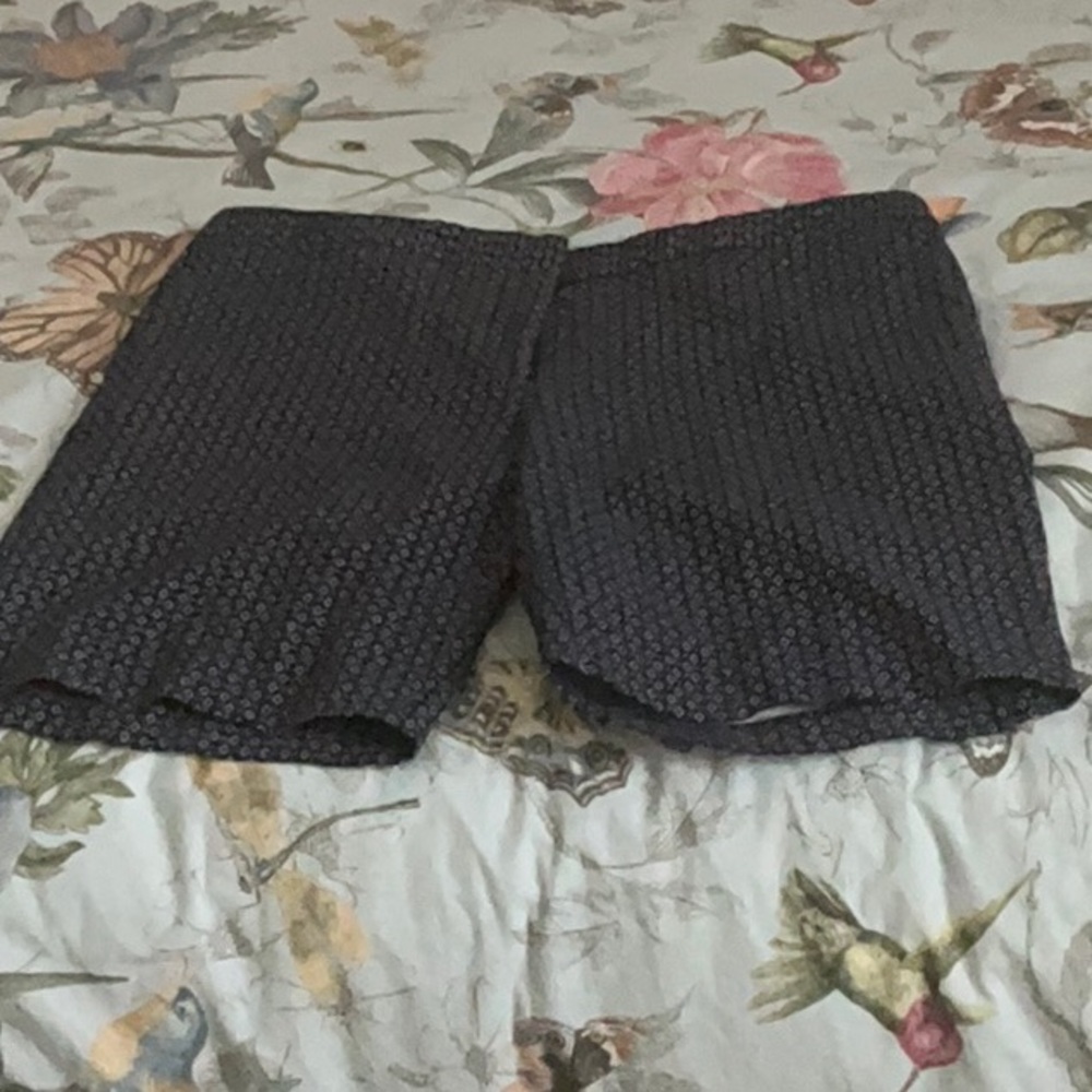 Stylish Navy Blue and White Print Shorts. Size 14